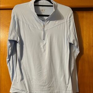 Nike Woman’s Light Blue Quarter-Zip Long Sleeve Shirt